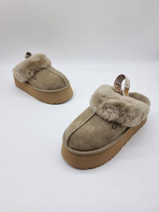 Угги тапочки UGG Funkette Platform Olive - фото 4