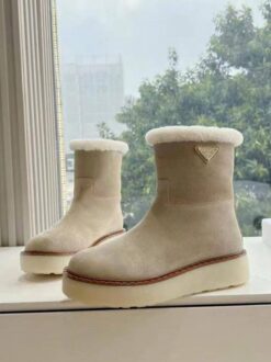 Prada Suede Booties 1T729N Premium Sand