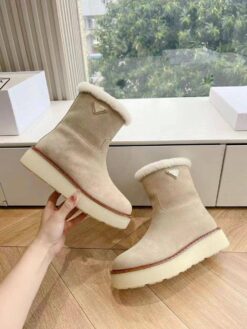 Prada Suede Booties 1T729N Premium Sand