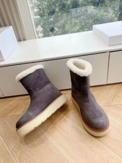 Prada Suede Booties 1T729N Premium Grey