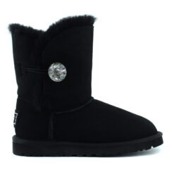 Угги женские UGG Bailey Button Bling Suede Black (осталось два размера: 36, 37) - фото 3