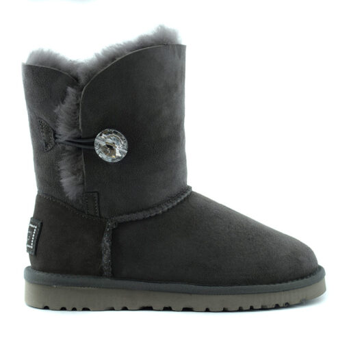 Угги женские UGG Bailey Button Bling Suede Grey (остался один размер 38) - фото 1