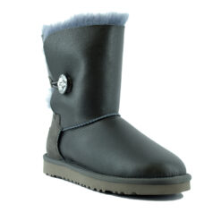 Угги женские UGG Bailey Button Bling Metallic Grey (остался один размер 37)