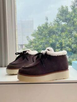 Prada Suede Chukka Boots 1T716N Premium Chocolate