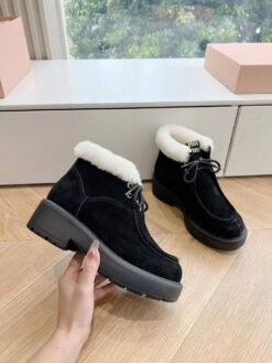 Ботинки Miu Miu Fume Suede Booties 5T965D Winter Premium Black