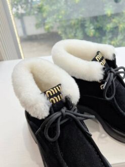 Ботинки Miu Miu Fume Suede Booties 5T965D Winter Premium Black