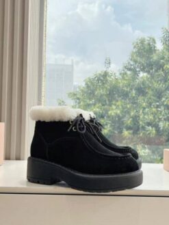 Ботинки Miu Miu Fume Suede Booties 5T965D Winter Premium Black