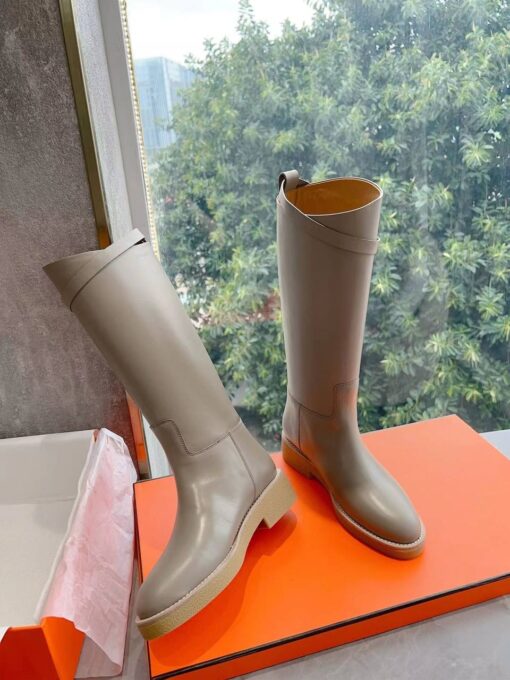 Сапоги осенние женские Hermes Faustine Boot H222087Z Premium L.Grey - фото 5