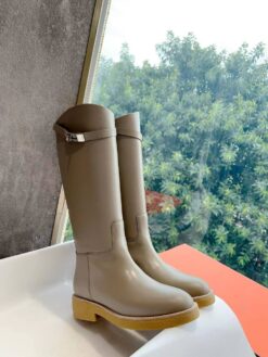 Сапоги осенние женские Hermes Faustine Boot H222087Z Premium L.Grey