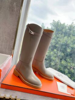 Сапоги осенние женские Hermes Faustine Boot H222087Z Premium L.Grey