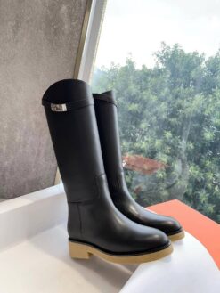 Сапоги осенние женские Hermes Faustine Boot H222087Z Premium Black