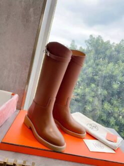 Сапоги осенние женские Hermes Faustine Boot H222087Z Premium Brown