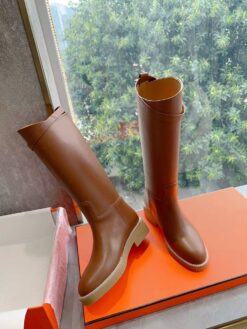 Сапоги осенние женские Hermes Faustine Boot H222087Z Premium Brown