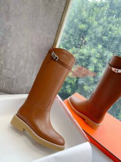 Сапоги осенние женские Hermes Faustine Boot H222087Z Premium Brown