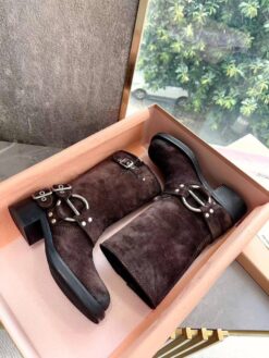 Ботинки Miu Miu Vintage-look Booties 5M744D Suede Autumn Premium Brown