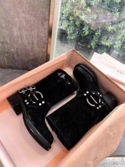 Ботинки Miu Miu Vintage-look Booties 5M744D Suede Autumn Premium Black