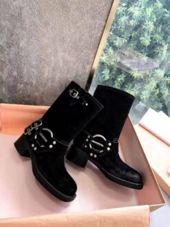 Ботинки Miu Miu Vintage-look Booties 5M744D Suede Autumn Premium Black