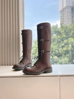 Сапоги Miu Miu Leather Boots 5W315E From The Runway Premium Brown