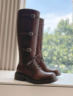 Сапоги Miu Miu Leather Boots 5W315E From The Runway Premium Brown