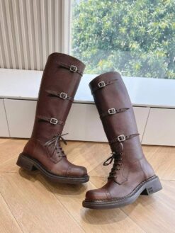 Сапоги Miu Miu Leather Boots 5W315E From The Runway Premium Brown