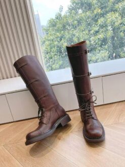 Сапоги Miu Miu Leather Boots 5W315E From The Runway Premium Brown