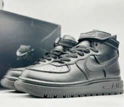 Кроссовки Nike Air Force 1 Mid Gore-Tex All-Black зимние с мехом