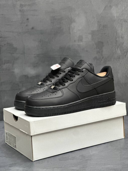 Кроссовки Nike Air Force 1 Low A132336 All Black зимние с мехом - фото 3