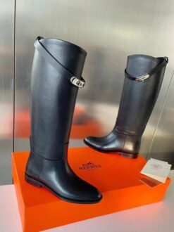 Сапоги зимние женские Hermes Jumping Boot H042138Z Fur Premium Black