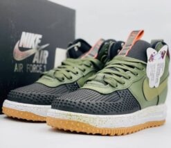 Кроссовки Nike Air Force 1 Lunar Duckboot Khaki зимние с мехом