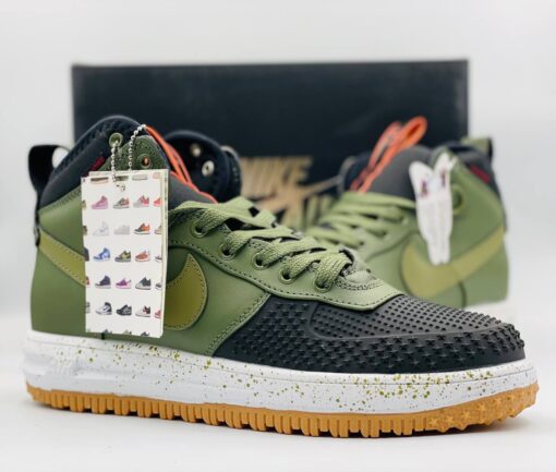 Кроссовки Nike Air Force 1 Lunar Duckboot Khaki зимние с мехом - фото 4