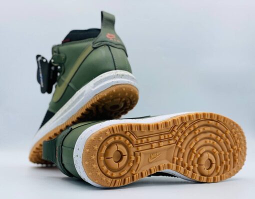 Кроссовки Nike Air Force 1 Lunar Duckboot Khaki зимние с мехом - фото 2