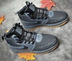 Кроссовки Nike Air Force 1 Lunar Duckboot Grey зимние с мехом