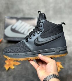 Кроссовки Nike Air Force 1 Lunar Duckboot Grey зимние с мехом