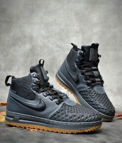 Кроссовки Nike Air Force 1 Lunar Duckboot Grey зимние с мехом