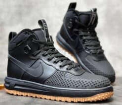 Кроссовки Nike Air Force 1 Lunar Duckboot Black зимние с мехом