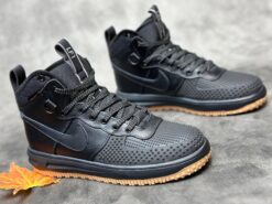 Кроссовки Nike Air Force 1 Lunar Duckboot Black зимние с мехом