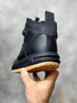 Кроссовки Nike Air Force 1 Lunar Duckboot Black зимние с мехом