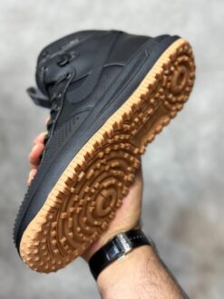 Кроссовки Nike Air Force 1 Lunar Duckboot Black зимние с мехом