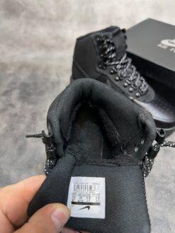 Кроссовки Nike Air Force 1 Lunar Duckboot Thermo All Black зимние с мехом