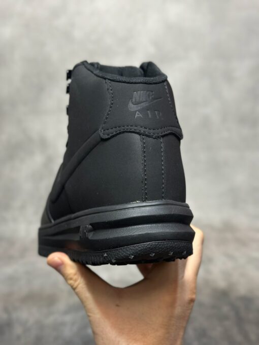 Кроссовки Nike Air Force 1 Lunar Duckboot Thermo All Black зимние с мехом - фото 5