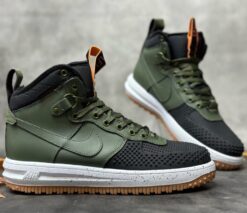 Кроссовки Nike Air Force 1 Lunar Duckboot Green зимние с мехом