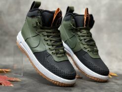 Кроссовки Nike Air Force 1 Lunar Duckboot Green зимние с мехом