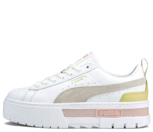 Кроссовки Puma Mayze Platform White Peach Yellow - фото 1