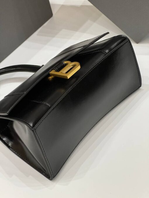 Женская кожаная сумка Balenciaga Hourglass A133616 чёрная 23/14 см - фото 8