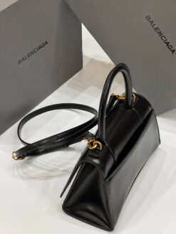 Женская кожаная сумка Balenciaga Hourglass A133616 чёрная 23/14 см