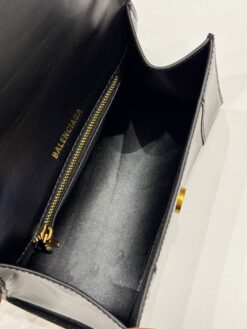 Женская кожаная сумка Balenciaga Hourglass A133616 чёрная 23/14 см