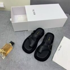 Шлёпанцы женские The Row Ginza Sandal in Suede F2138R Black