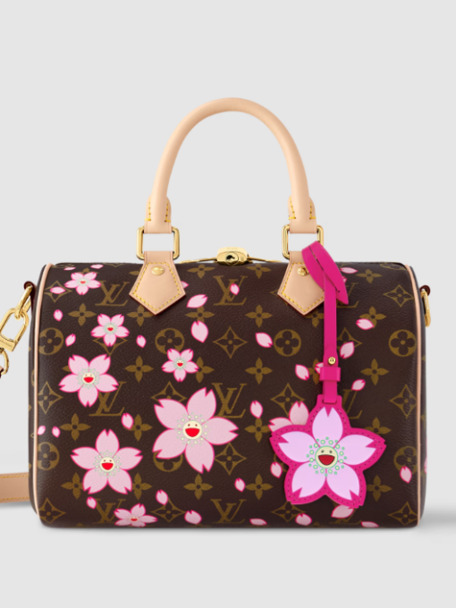 Женская сумка Louis Vuitton LV x TM Speedy 25 Premium Brown в цветочек 25-20/15 см - фото 1
