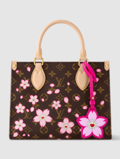 Женская сумка Louis Vuitton LV x TM OnTheGo PM Premium Brown в цветочек 25-18/10 см - фото 11