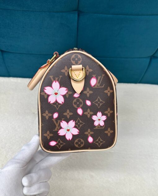 Женская сумка Louis Vuitton LV x TM Speedy 25 Premium Brown в цветочек 25-20/15 см - фото 3